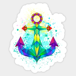 Rainbow Polygonal Anchor Sticker